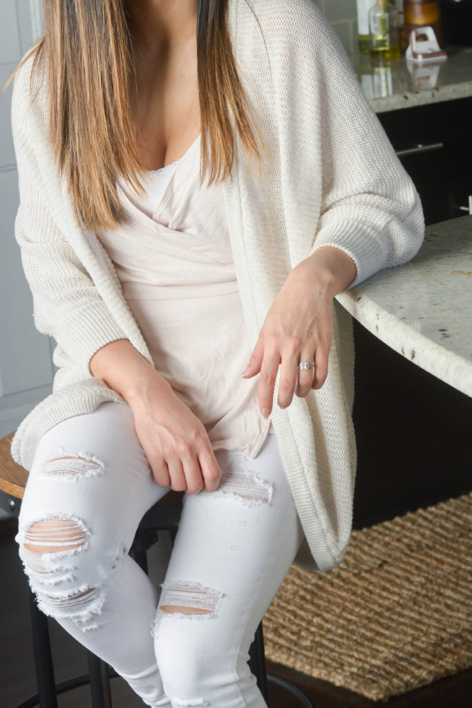 Beige Cardigan and White Jeans | Amanda Fontenot Blog | Atlanta Blogger