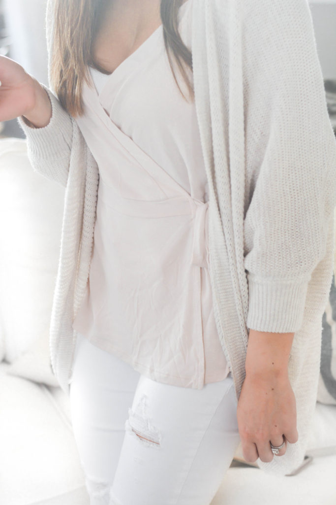 Beige Cardigan and White Jeans | Amanda Fontenot Blog | Atlanta Blogger