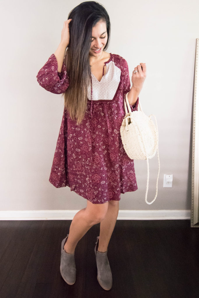 peasant dress and booties | amanda fontenot | atlanta blogger