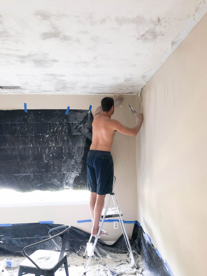 How to Remove a Popcorn Ceiling | Amanda Fontenot Blog