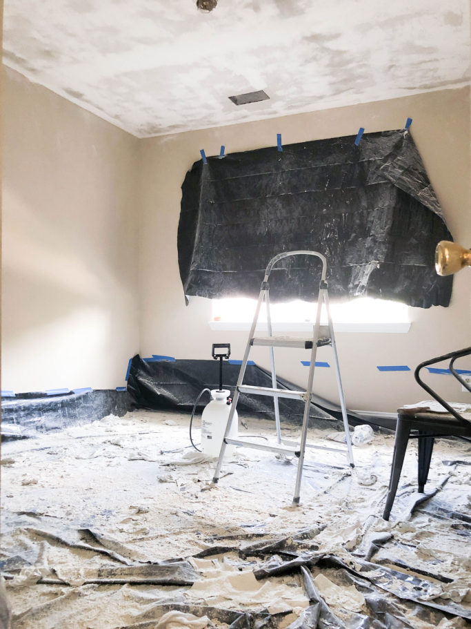 How to Remove a Popcorn Ceiling | Amanda Fontenot Blog