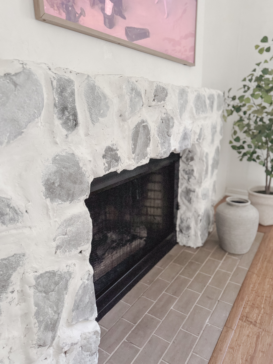 DIY Fireplace Transformation Using Venetian Plaster and Stone Veneer